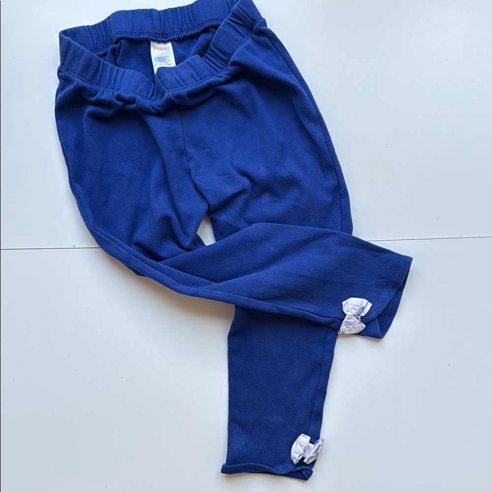Girls blue Gymboree Capri Bottoms- bow accent Easter size 12